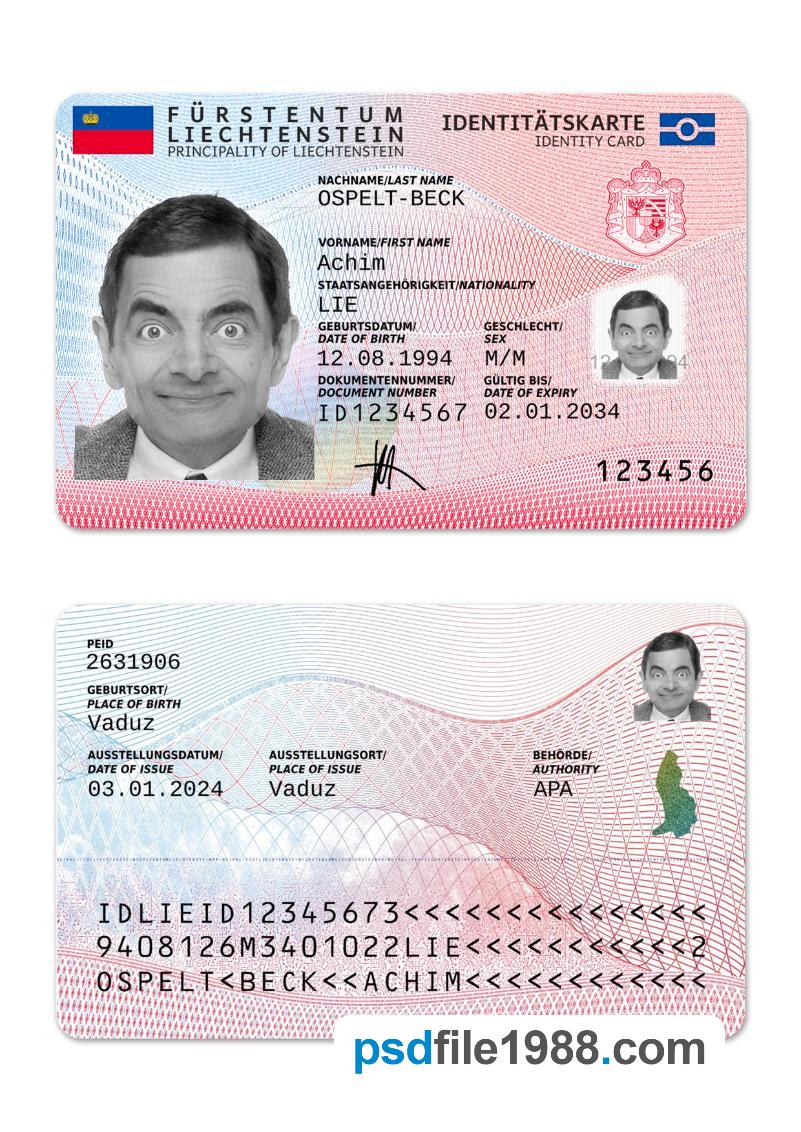 Liechtenstein ID Card 2024-Present